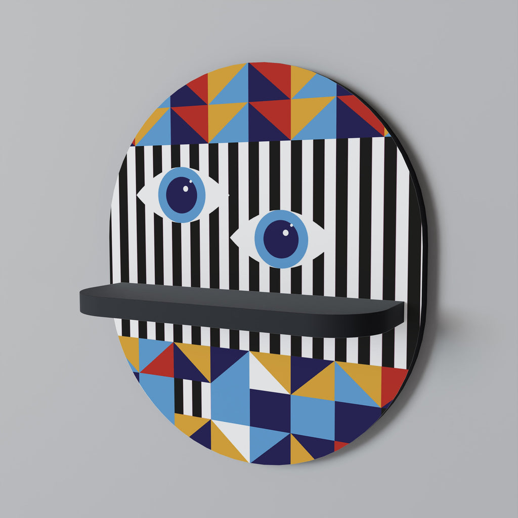 ABSTRACTION AND GEOMETRY Prateleira Oval Decorativa em Acabamento Preto