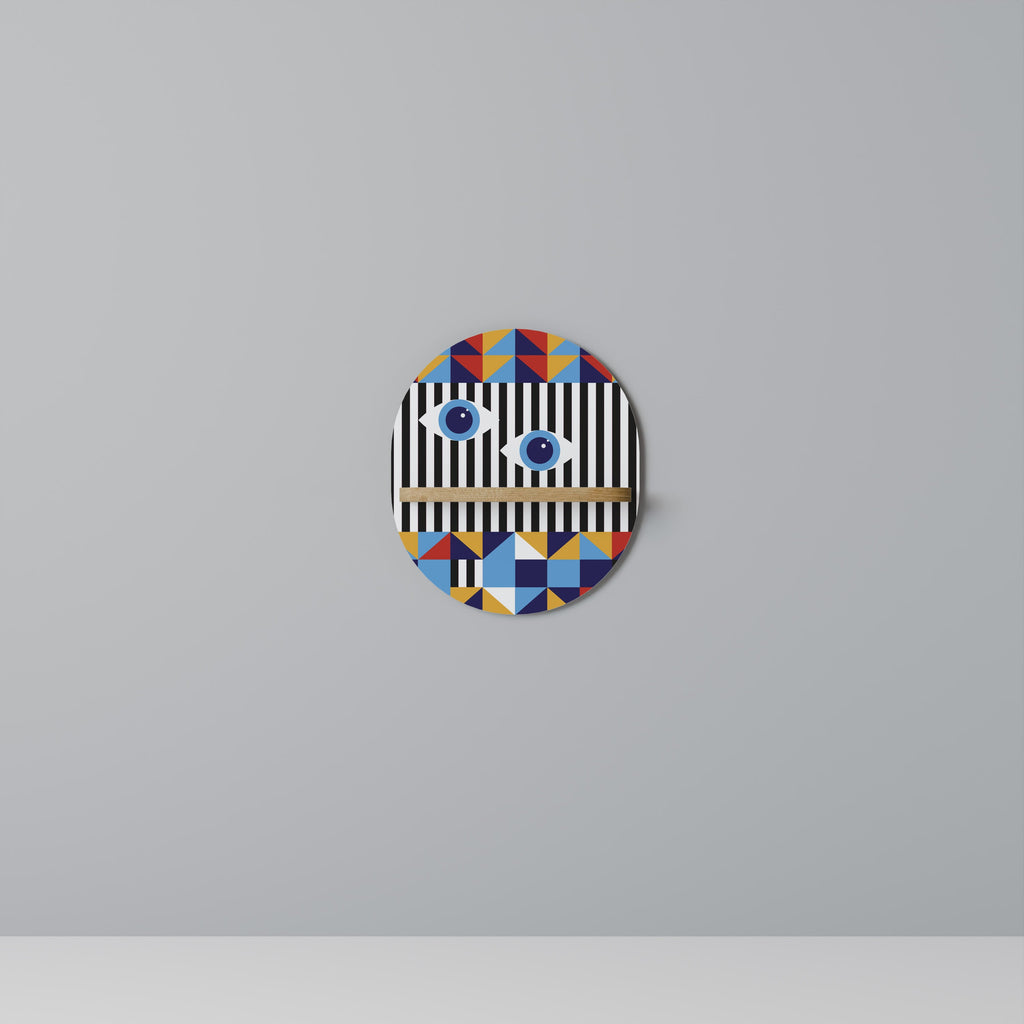 ABSTRACTION AND GEOMETRY Prateleira Oval Decorativa em Efeito Carvalho