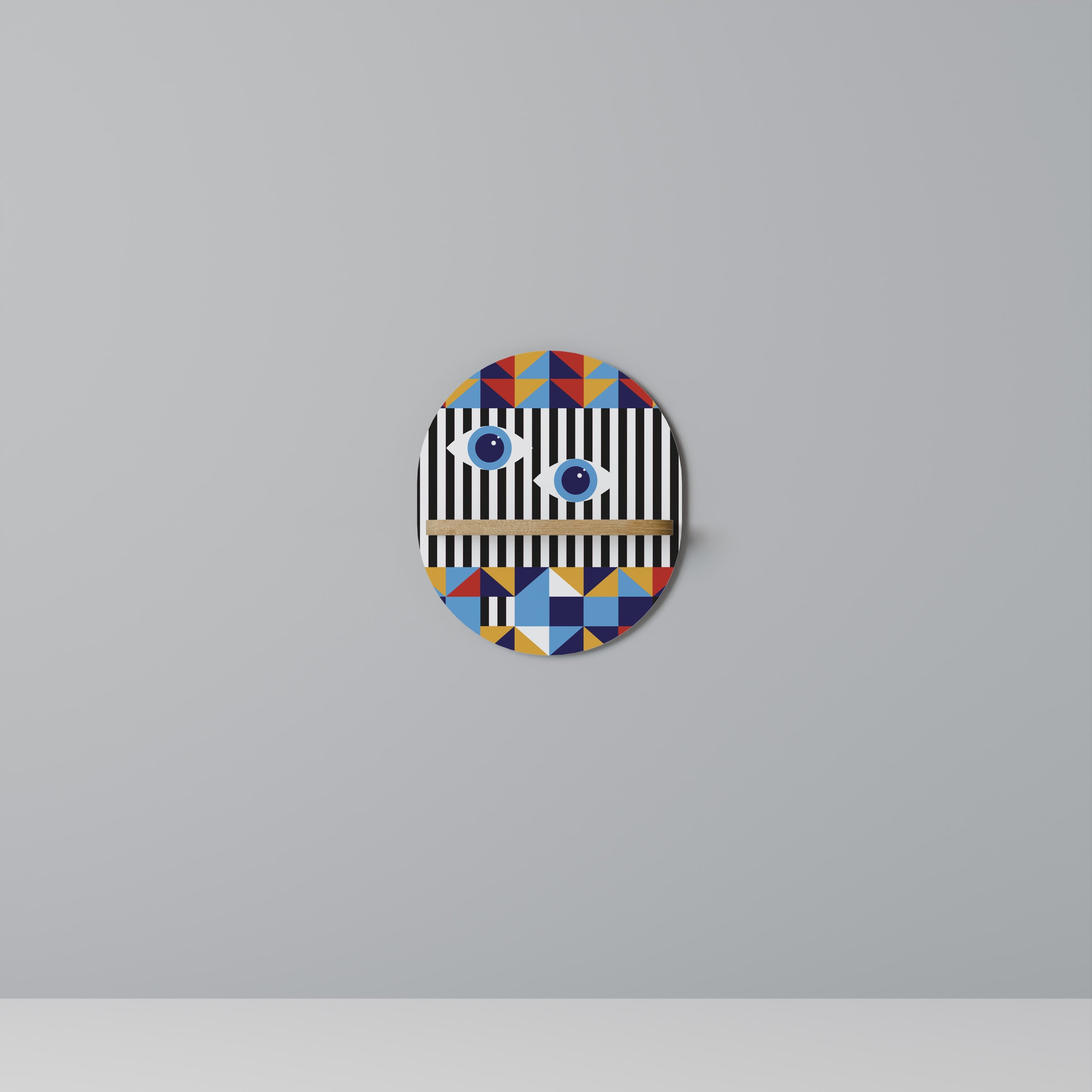 ABSTRACTION AND GEOMETRY Prateleira Oval Decorativa em Efeito Carvalho