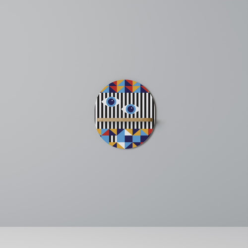 ABSTRACTION AND GEOMETRY Prateleira Oval Decorativa em Efeito Carvalho