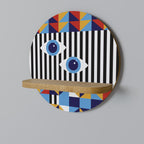 ABSTRACTION AND GEOMETRY Prateleira Redonda Decorativa em Efeito Carvalho