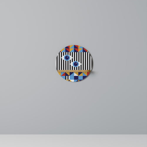 ABSTRACTION AND GEOMETRY Prateleira Redonda Decorativa em Efeito Carvalho