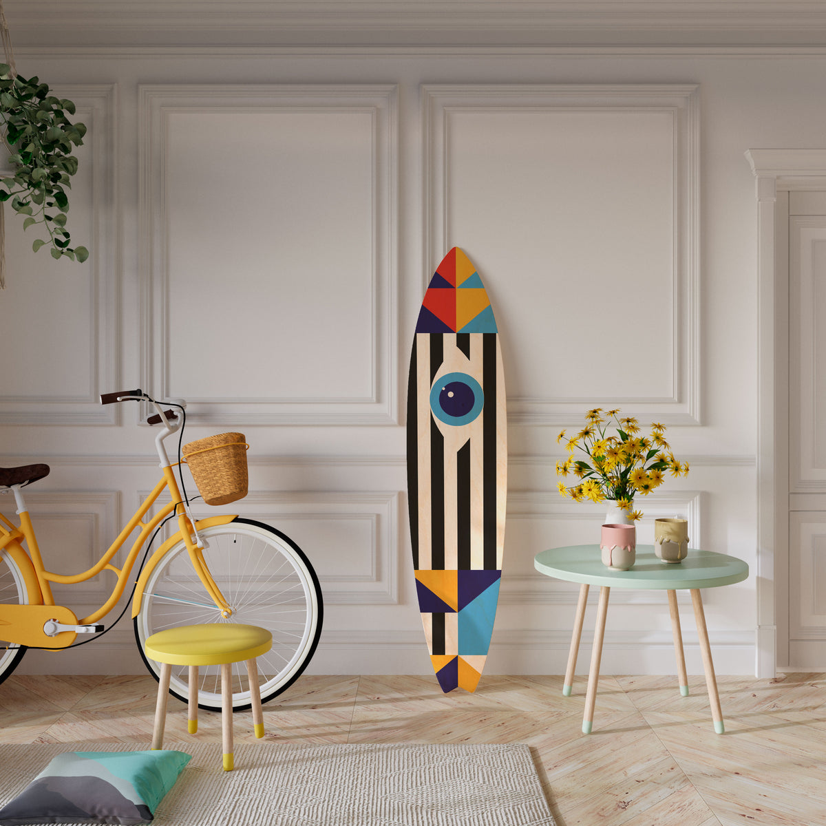 ABSTRACTION AND GEOMETRY Painel Decorativo Prancha de Surf