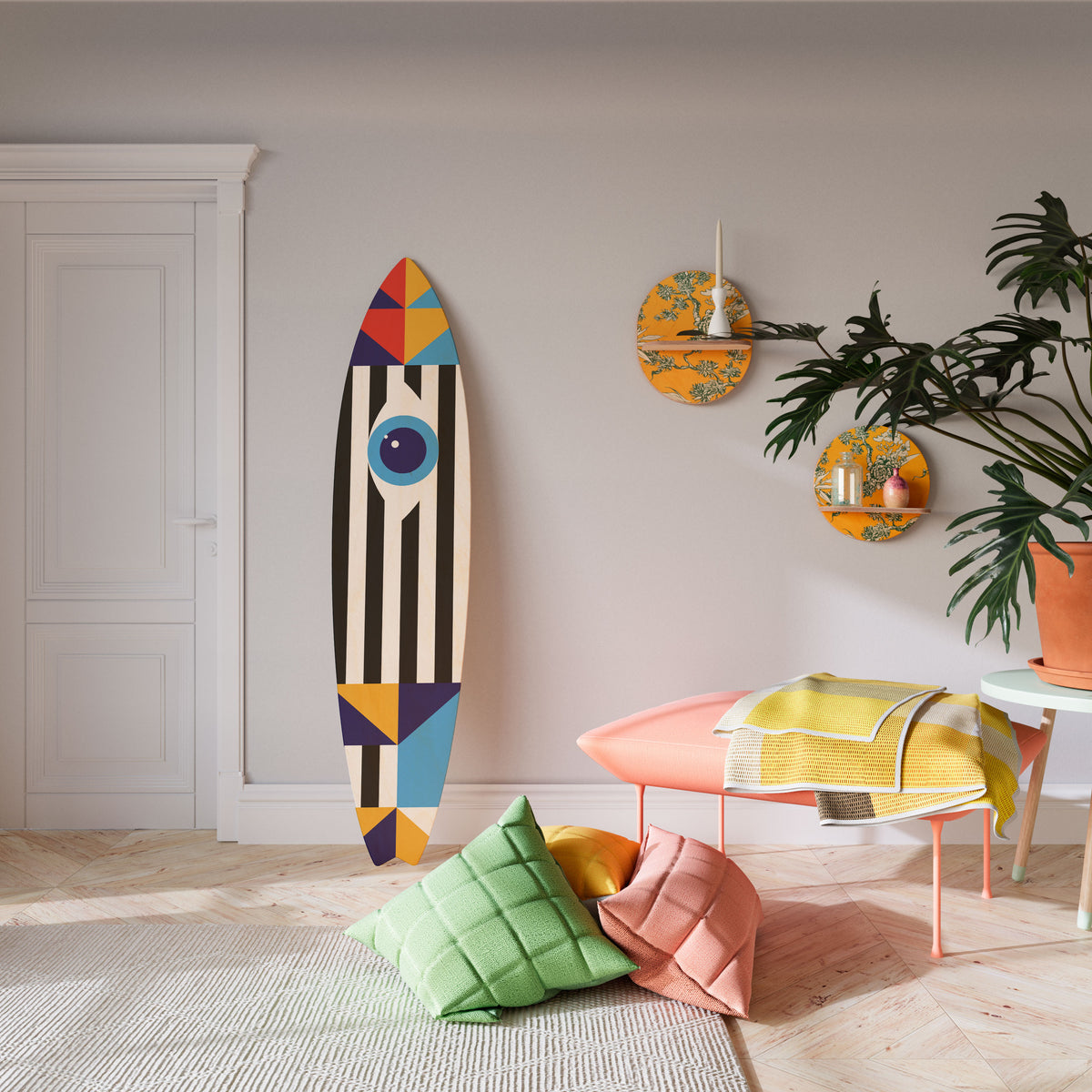 ABSTRACTION AND GEOMETRY Painel Decorativo Prancha de Surf