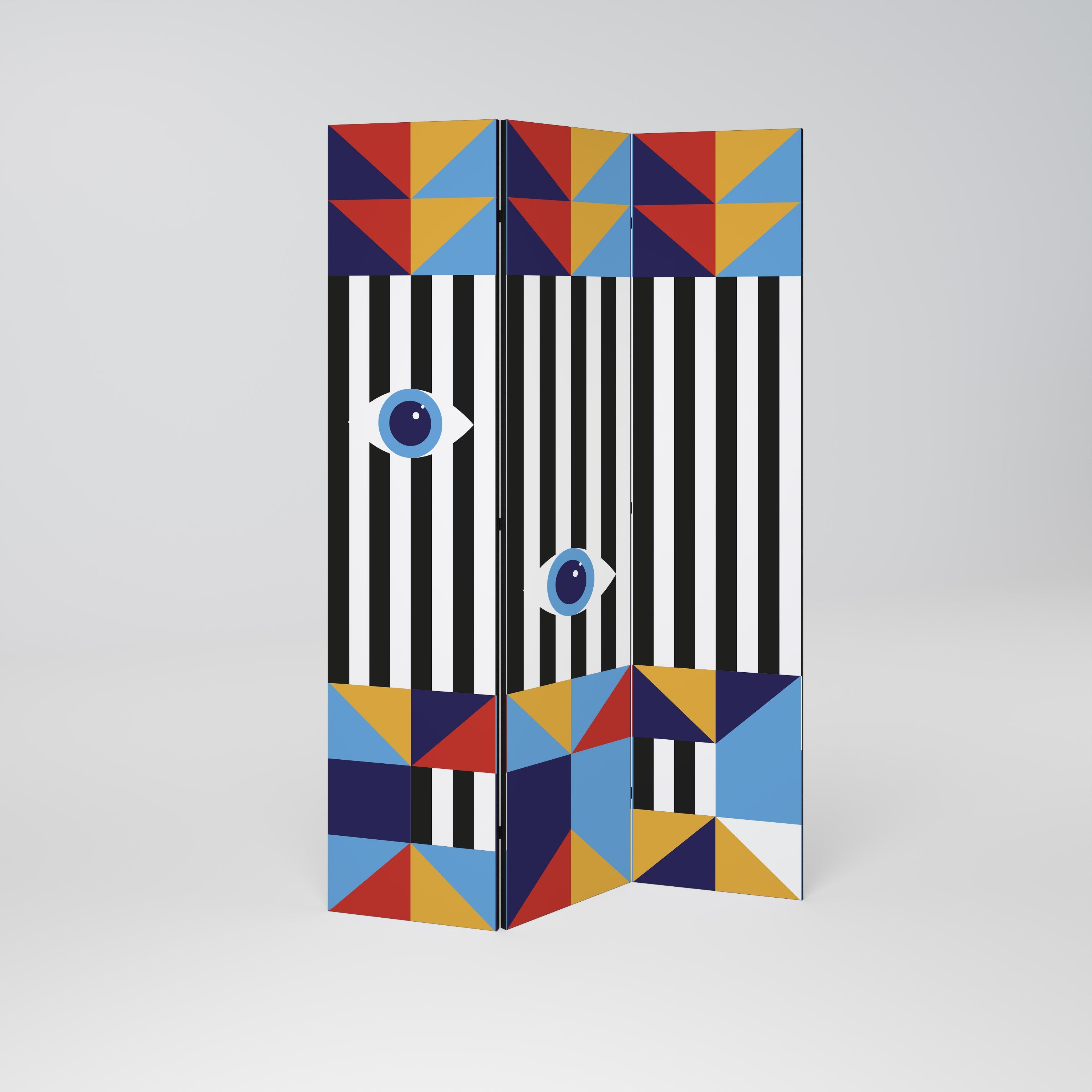 ABSTRACTION AND GEOMETRY Biombo Decorativo de 3 Painéis