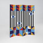 ABSTRACTION AND GEOMETRY Decorative 4-Panel Room Divider