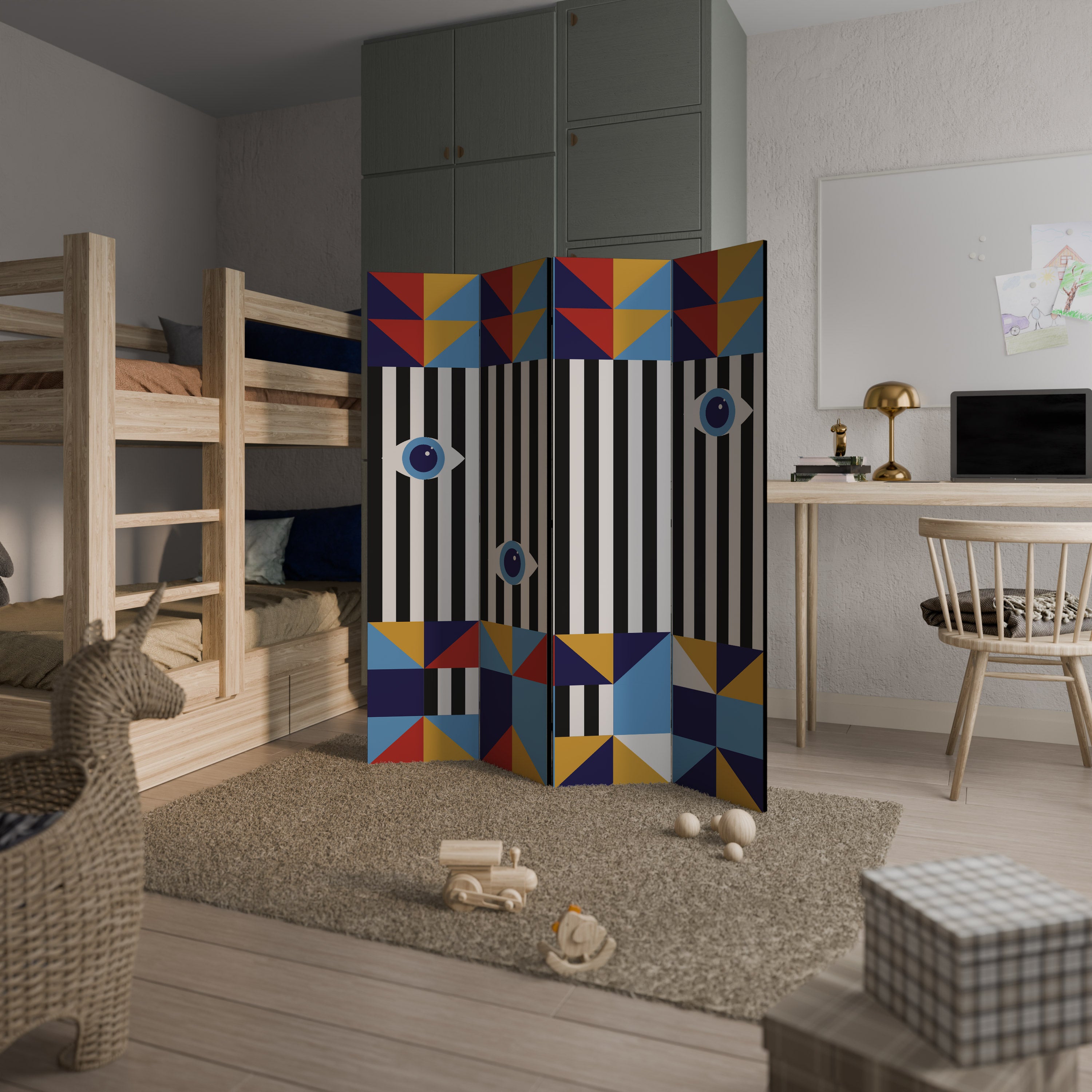 ABSTRACTION AND GEOMETRY Biombo de 4 Painéis