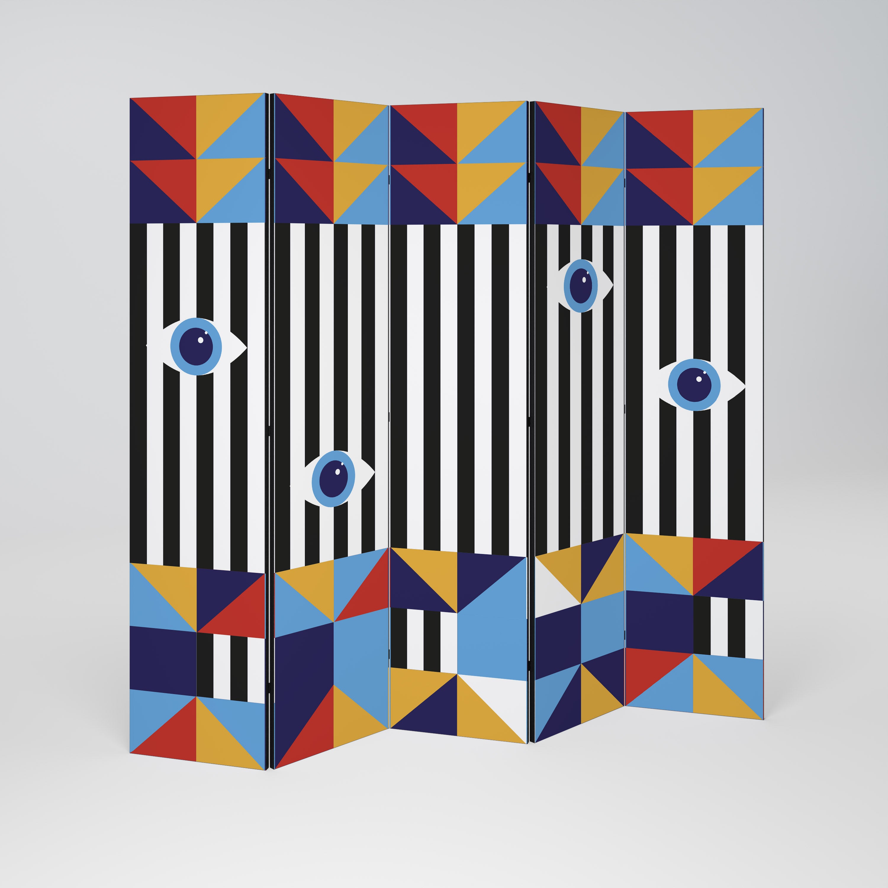 ABSTRACTION AND GEOMETRY 5-Panel Room Divider