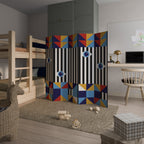 ABSTRACTION AND GEOMETRY Decorative 5-Panel Room Divider