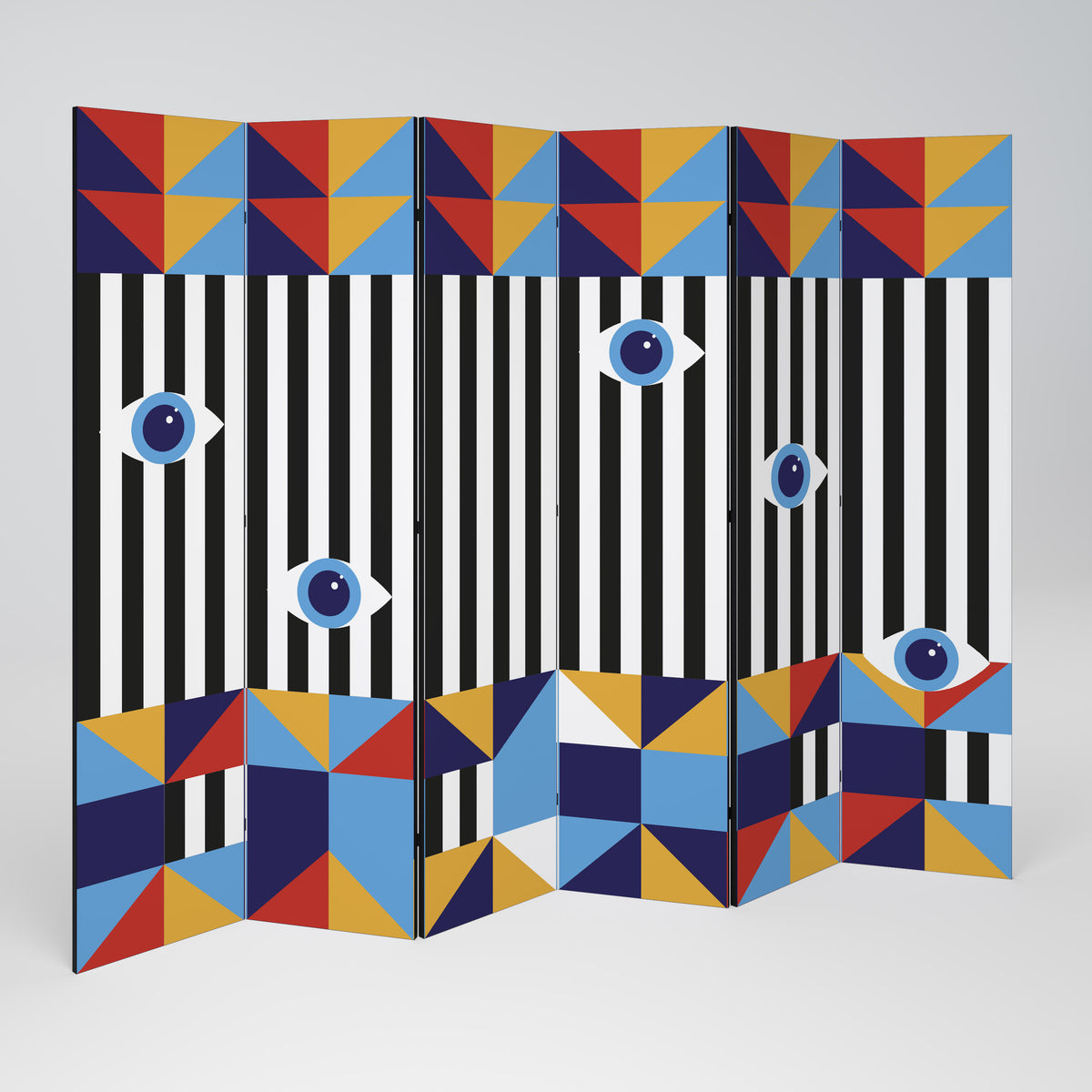 ABSTRACTION AND GEOMETRY 6-Panel Room Divider