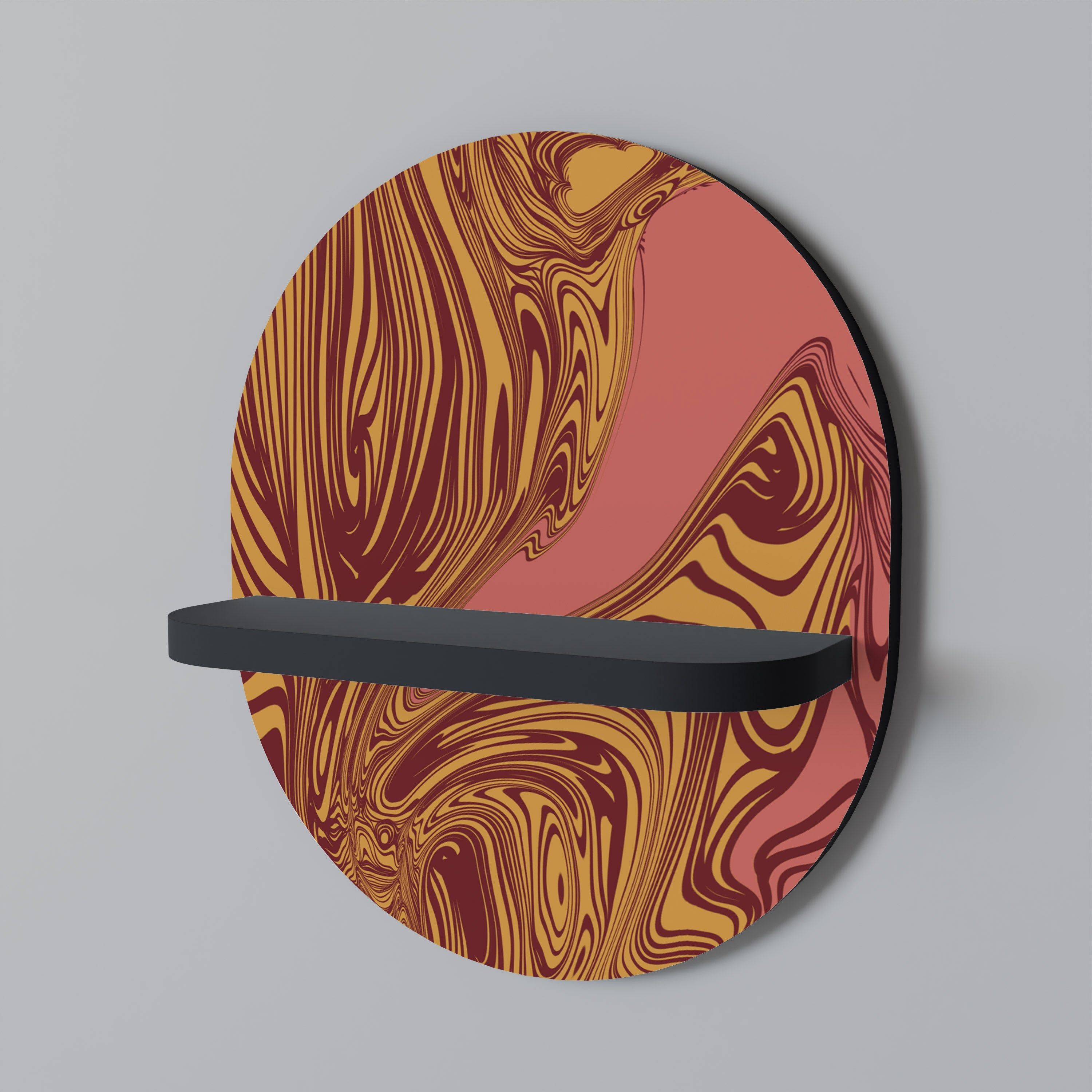 FLOATING THOUGHTS Prateleira Oval Decorativa em Acabamento Preto