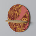 FLOATING THOUGHTS Prateleira Oval Decorativa em Efeito Carvalho