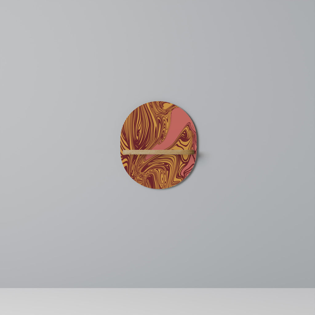 FLOATING THOUGHTS Prateleira Oval Decorativa em Efeito Carvalho