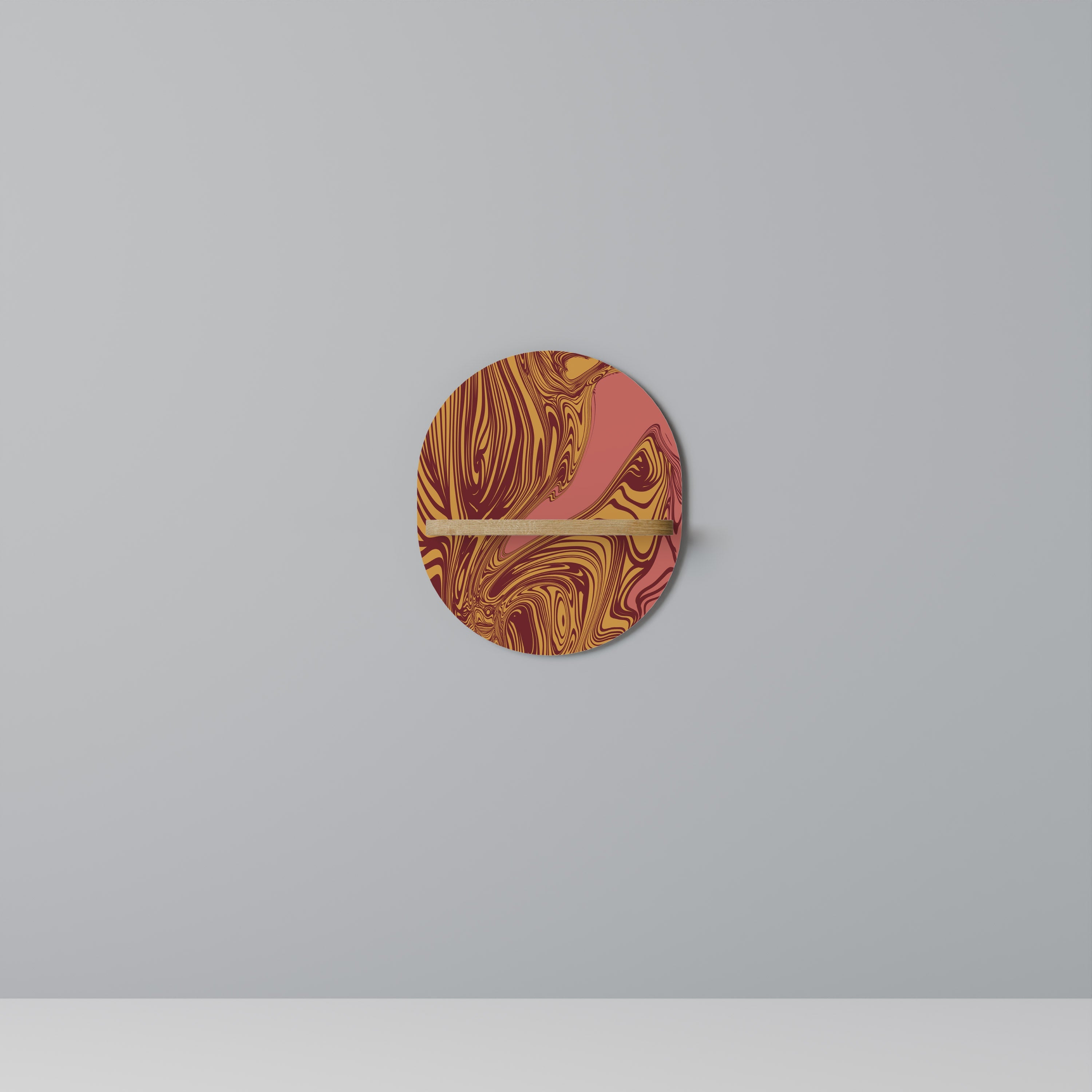 FLOATING THOUGHTS Prateleira Oval Decorativa em Efeito Carvalho