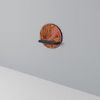 FLOATING THOUGHTS Prateleira Redonda Decorativa em Acabamento Preto