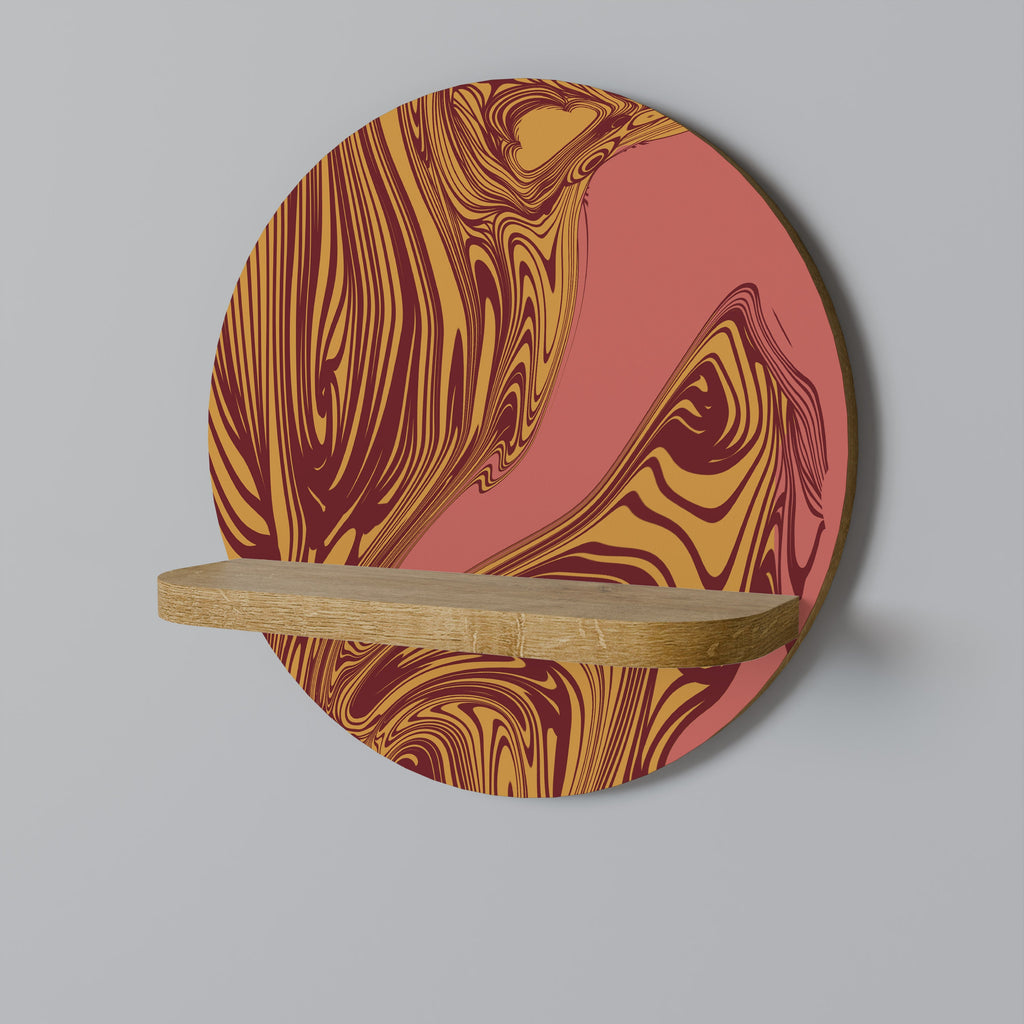 FLOATING THOUGHTS Prateleira Redonda Decorativa em Efeito Carvalho