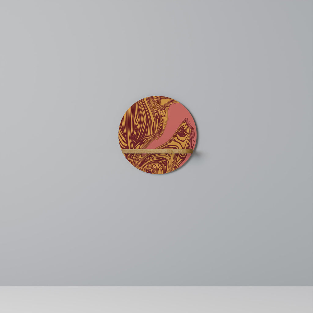 FLOATING THOUGHTS Prateleira Redonda Decorativa em Efeito Carvalho