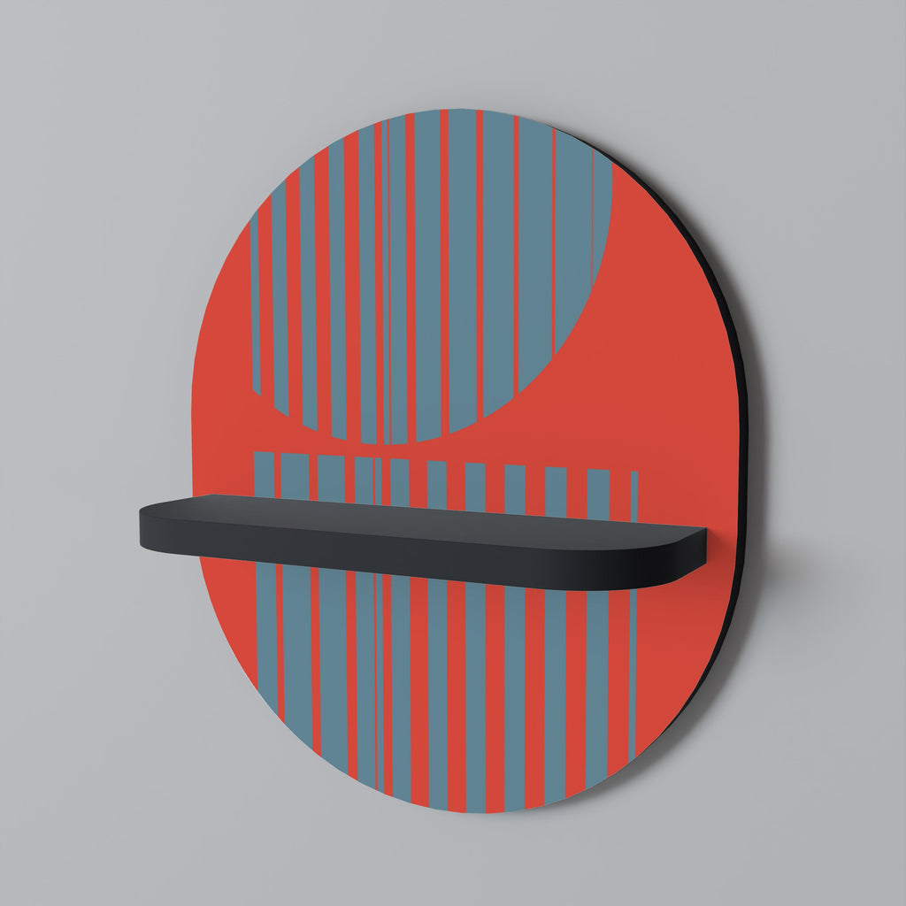 RISING GEOMETRY STARS Prateleira Oval Decorativa em Acabamento Preto