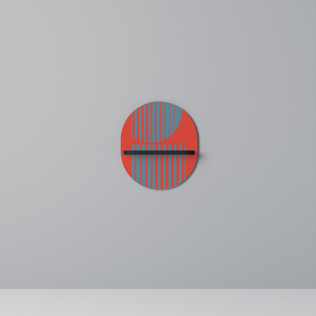 RISING GEOMETRY STARS Prateleira Oval Decorativa em Acabamento Preto