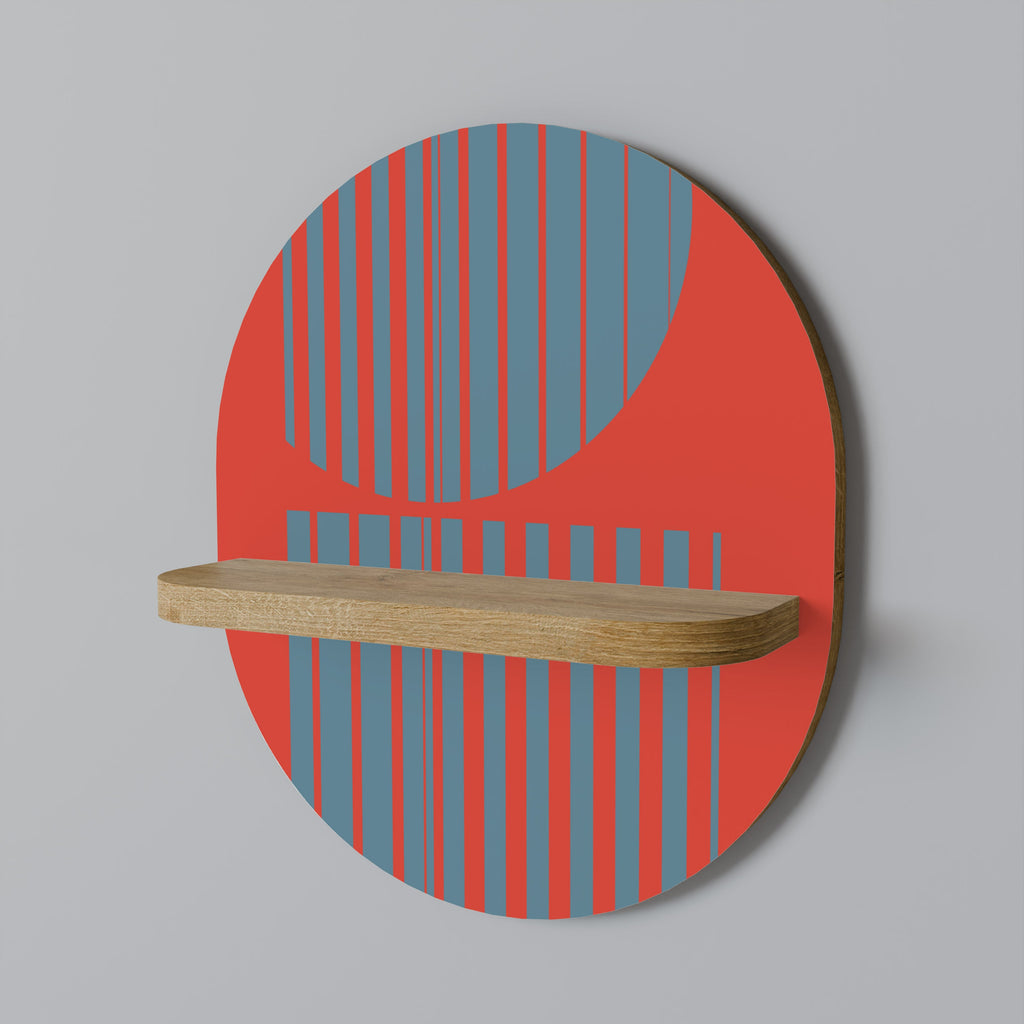 RISING GEOMETRY STARS Prateleira Oval Decorativa em Efeito Carvalho