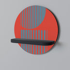 RISING GEOMETRY STARS Prateleira Redonda Decorativa em Acabamento Preto