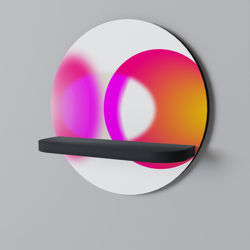 SYMPHONY OF COLORS Prateleira Redonda Decorativa em Acabamento Preto