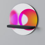 SYMPHONY OF COLORS Prateleira Redonda Decorativa em Acabamento Preto