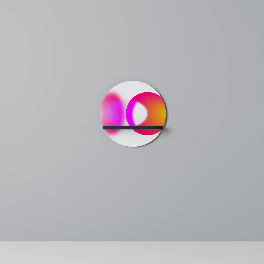 SYMPHONY OF COLORS Prateleira Redonda Decorativa em Acabamento Preto