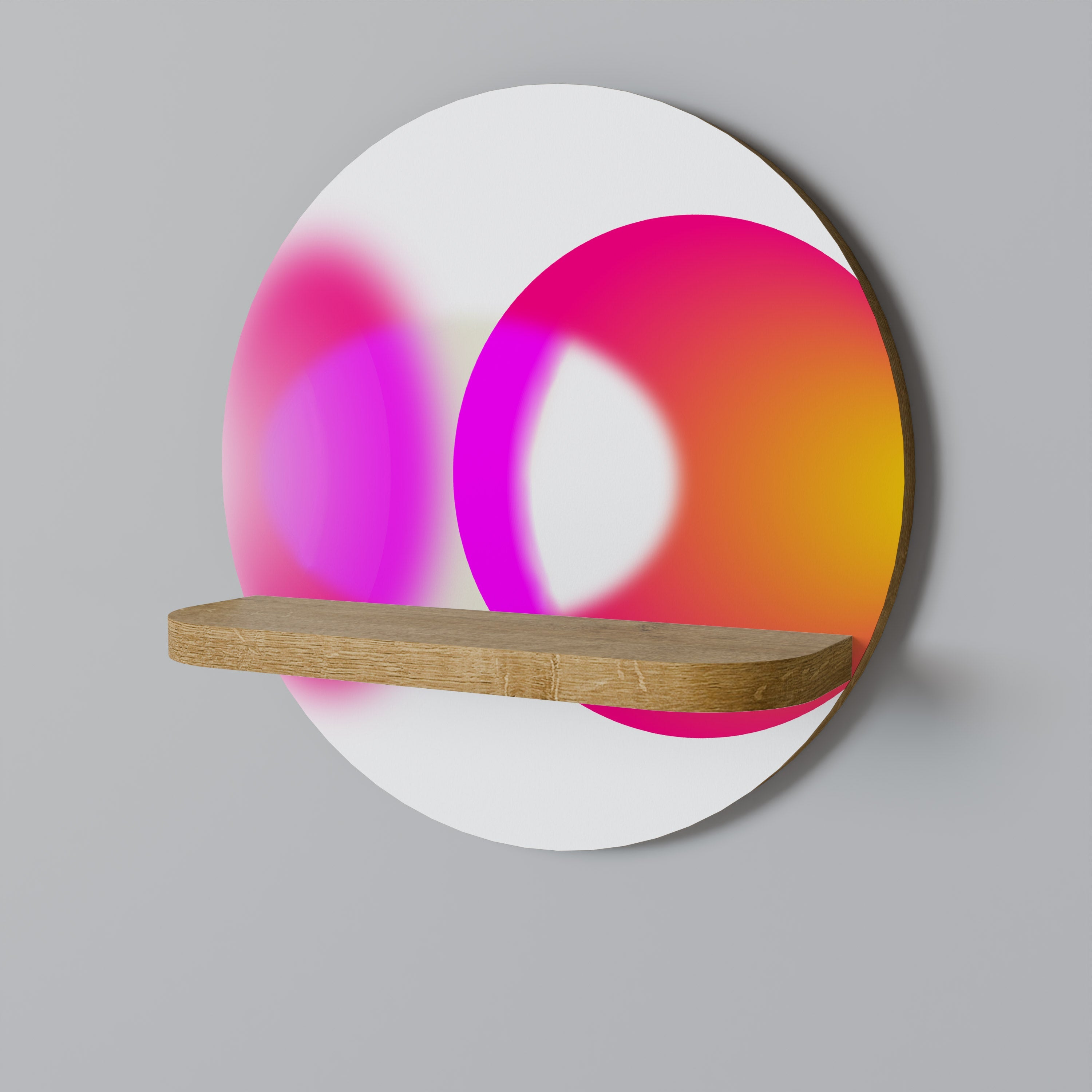 SYMPHONY OF COLORS Prateleira Redonda Decorativa em Efeito Carvalho