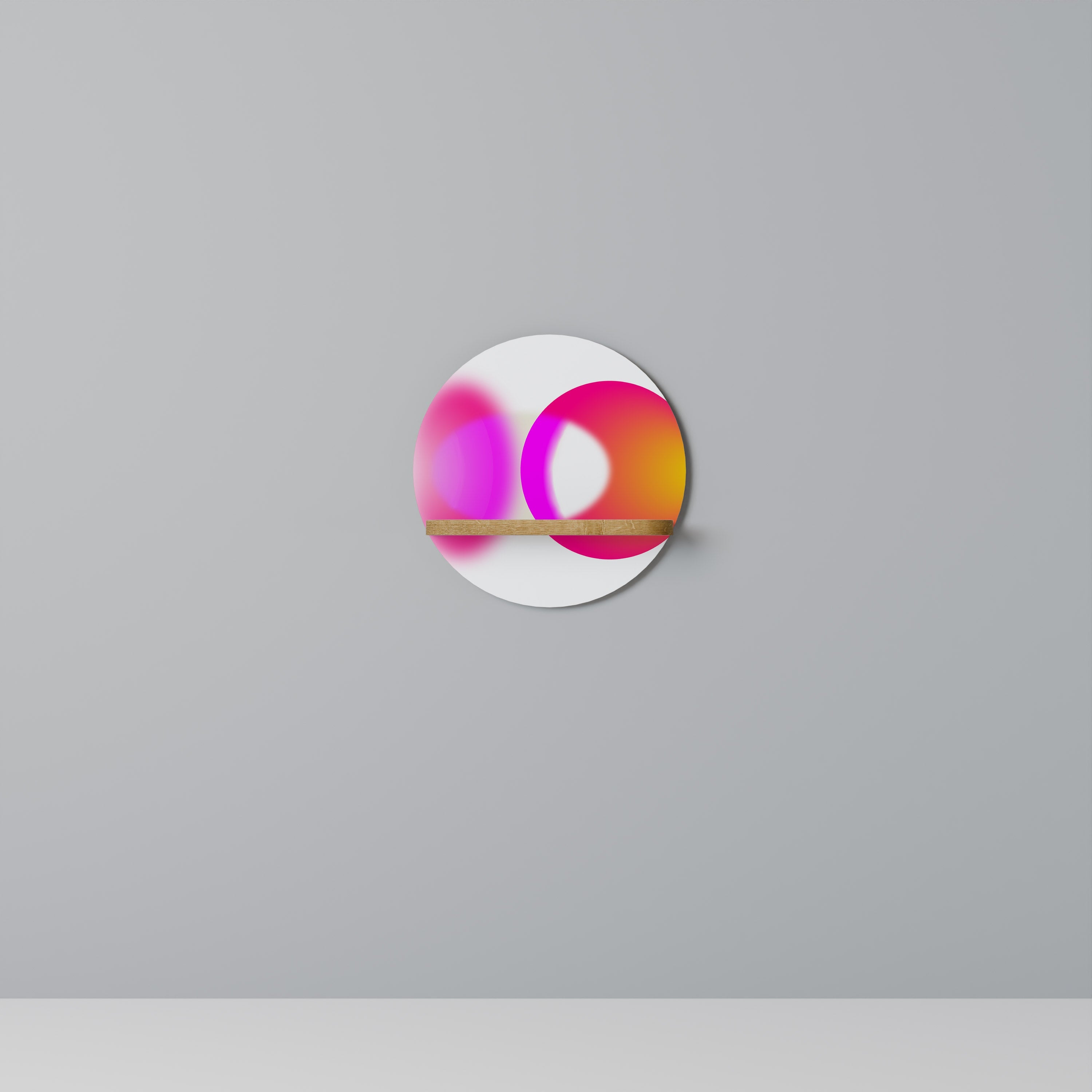 SYMPHONY OF COLORS Prateleira Redonda Decorativa em Efeito Carvalho