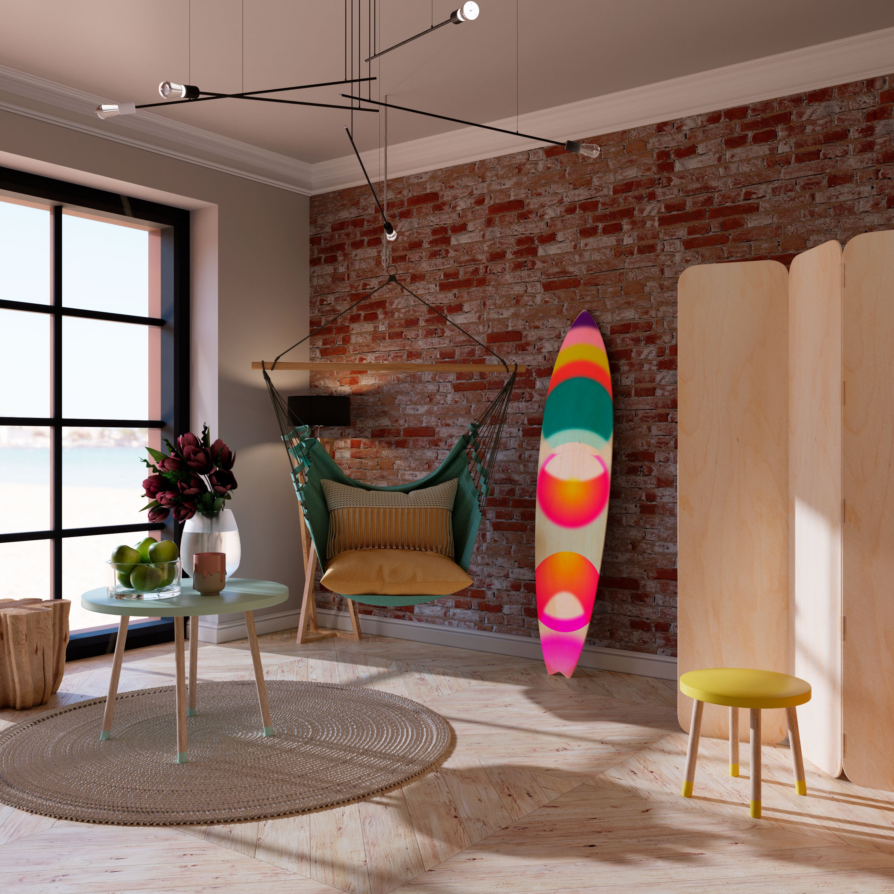 SYMPHONY OF COLORS Painel Decorativo Prancha de Surf
