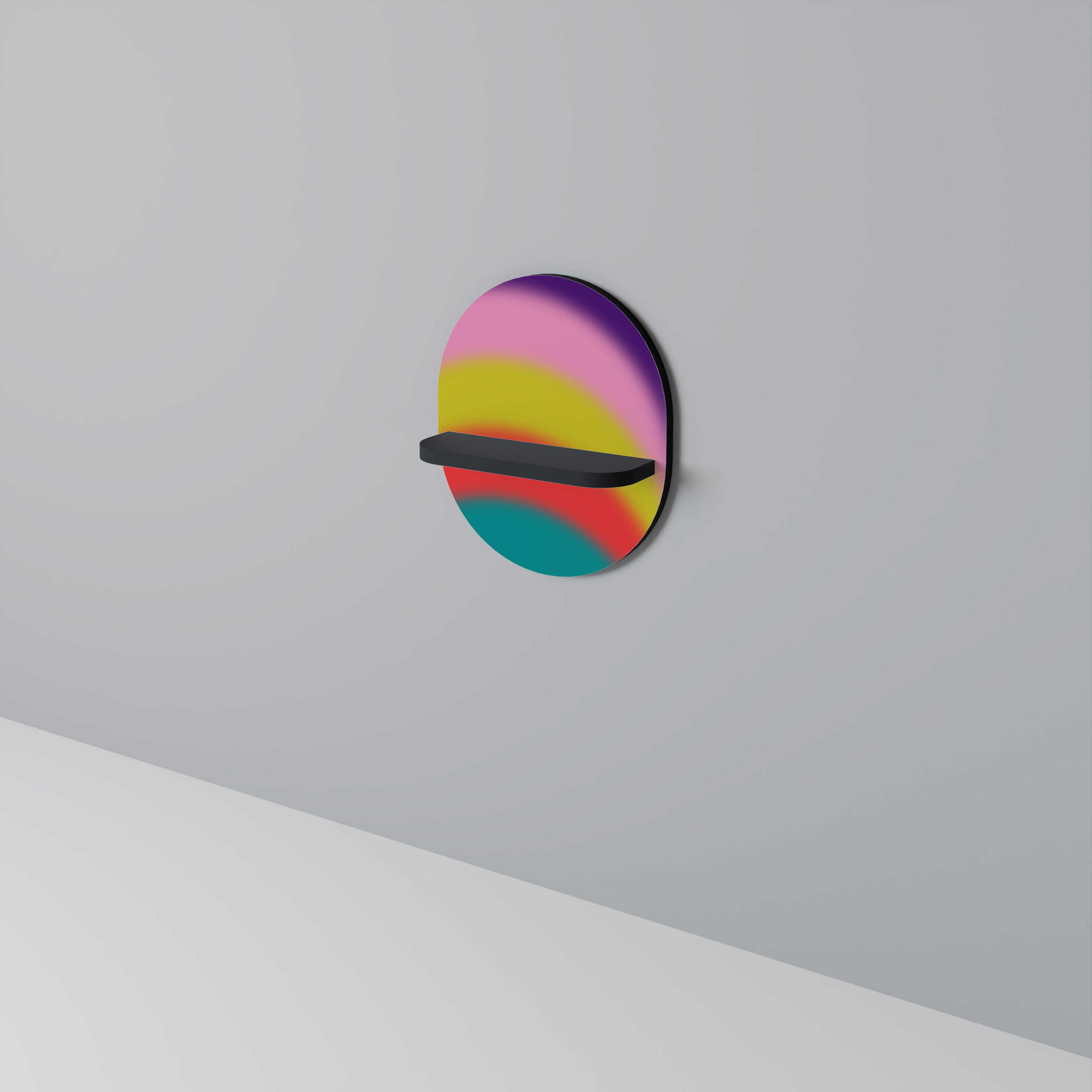 RAINBOW TIME Prateleira Oval Decorativa em Acabamento Preto