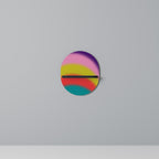 RAINBOW TIME Prateleira Oval Decorativa em Acabamento Preto