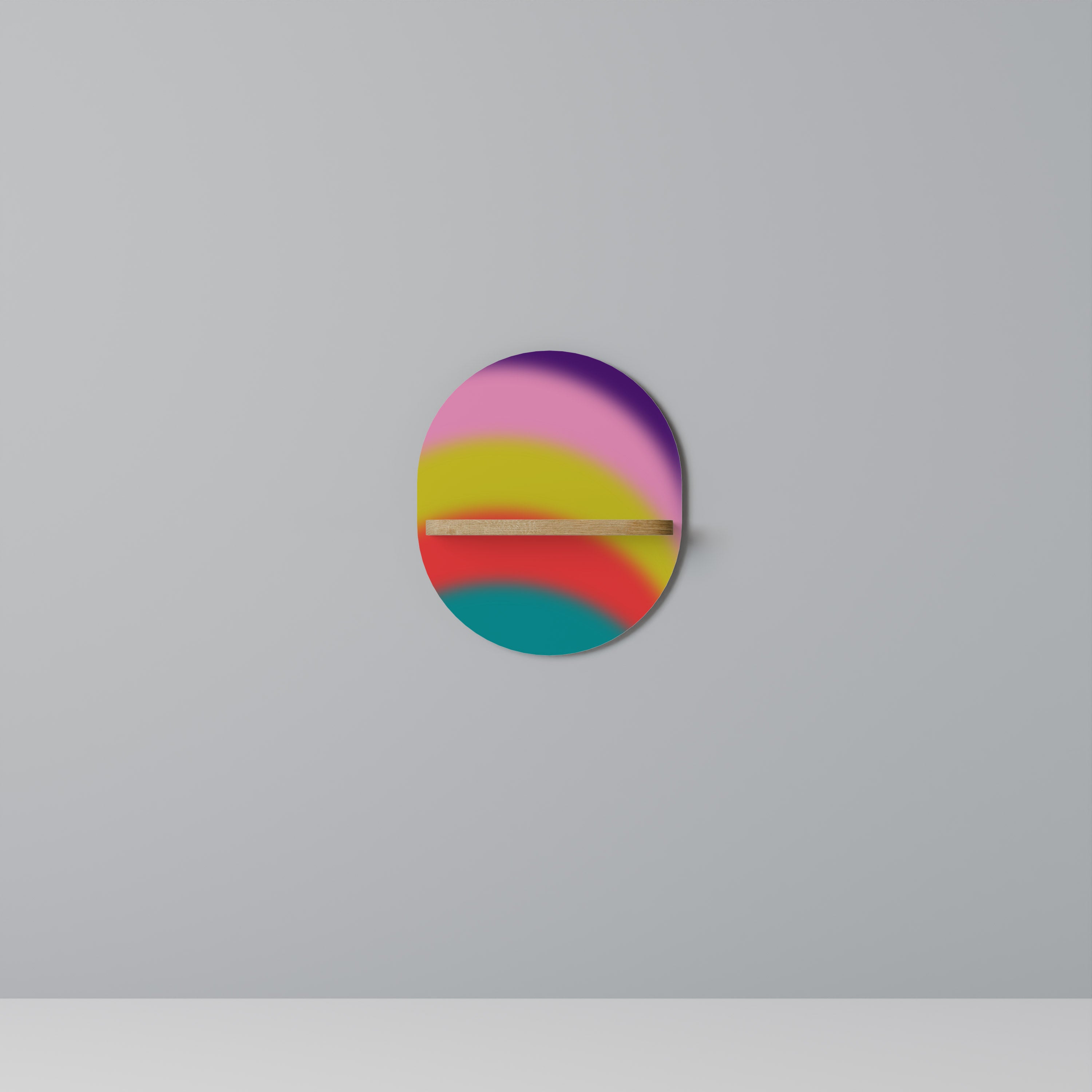 RAINBOW TIME Prateleira Oval Decorativa em Efeito Carvalho