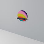RAINBOW TIME Prateleira Redonda Decorativa em Acabamento Preto