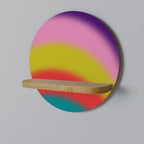 RAINBOW TIME Prateleira Redonda Decorativa em Efeito Carvalho