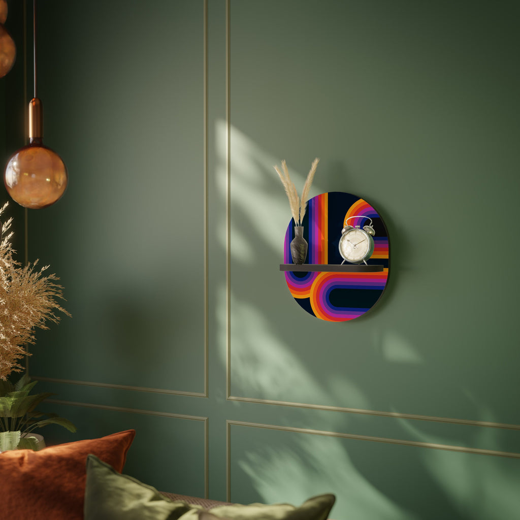 BLINDED BY THE LIGHTS Prateleira Oval Decorativa em Acabamento Preto