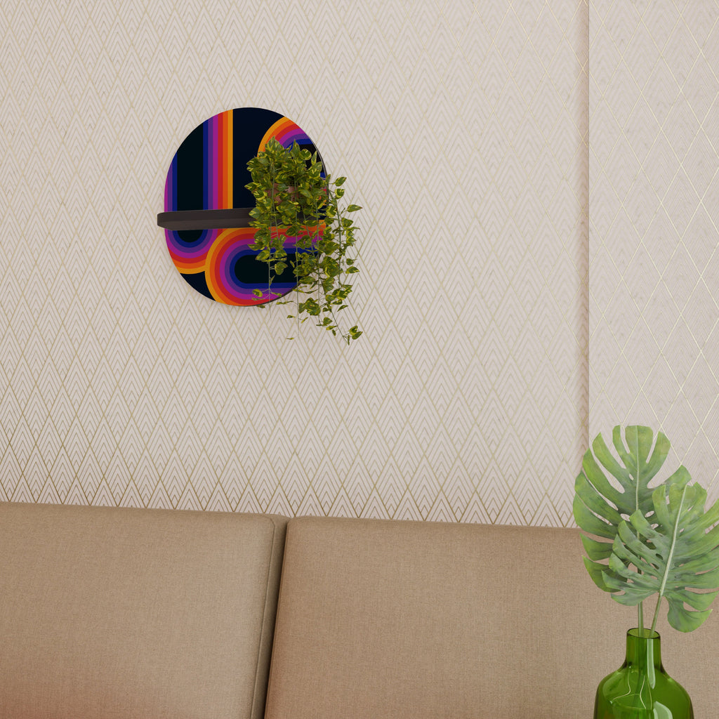 BLINDED BY THE LIGHTS Prateleira Oval Decorativa em Acabamento Preto