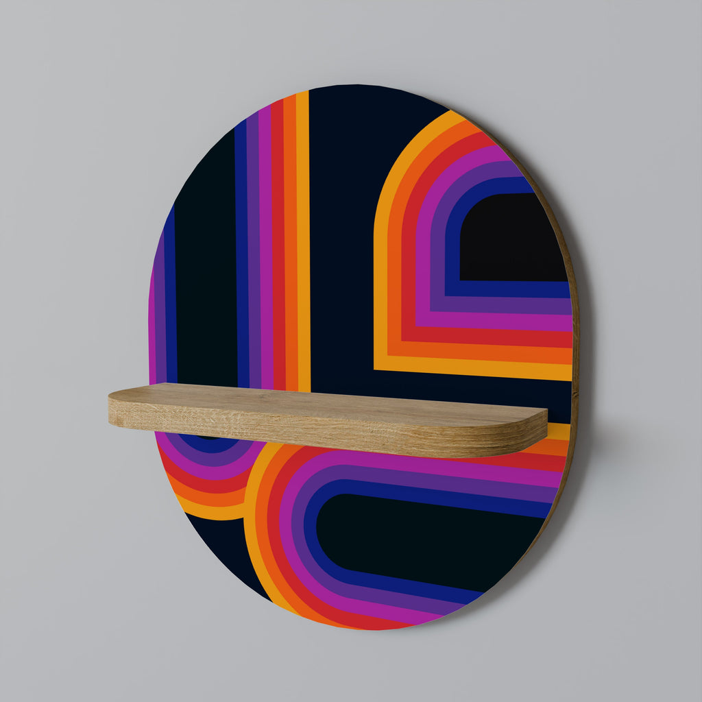 BLINDED BY THE LIGHTS Prateleira Oval Decorativa em Efeito Carvalho