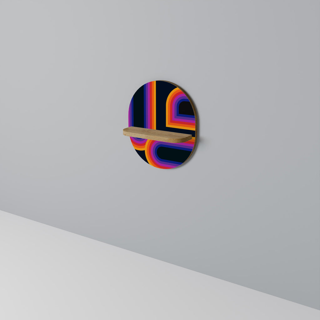 BLINDED BY THE LIGHTS Prateleira Oval Decorativa em Efeito Carvalho