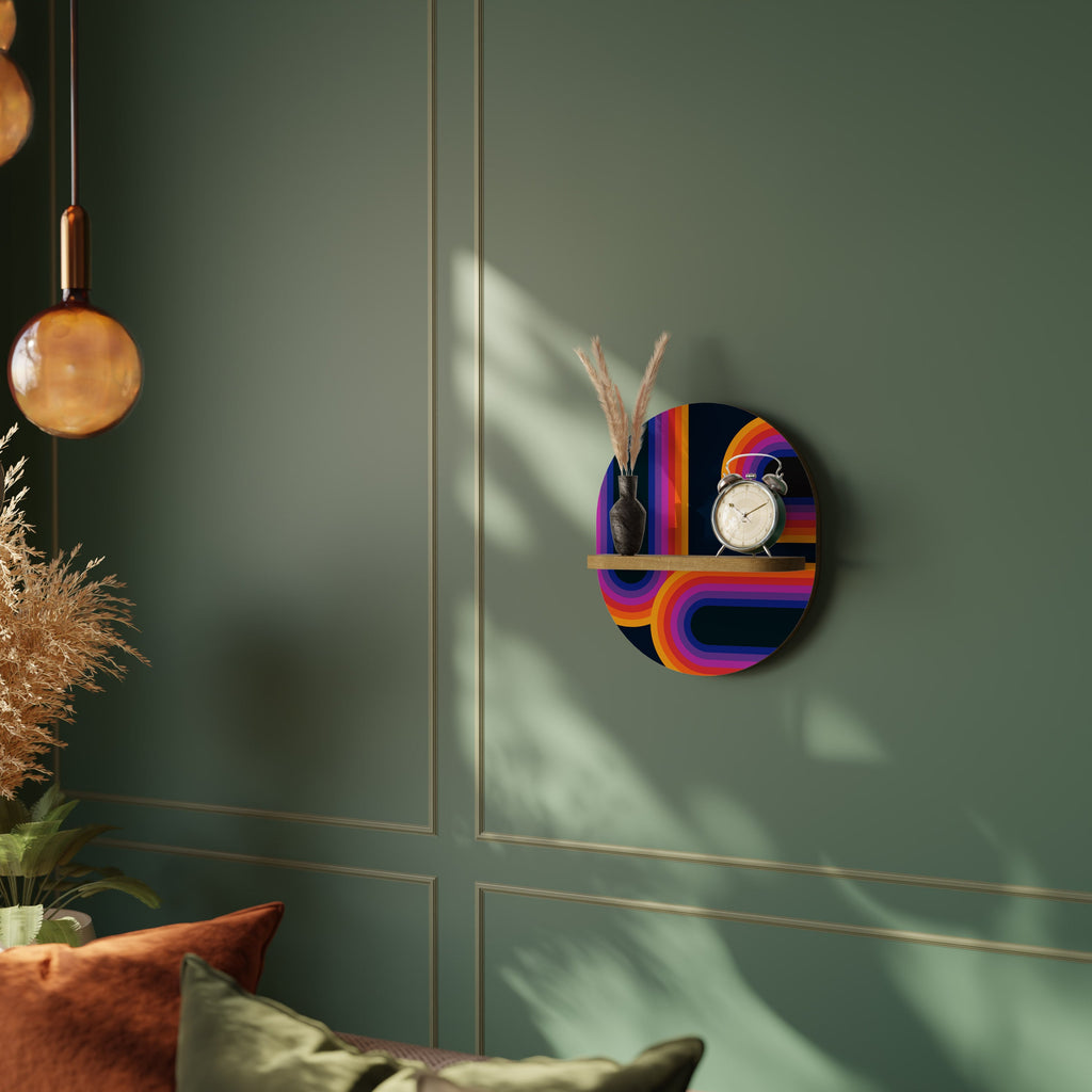 BLINDED BY THE LIGHTS Prateleira Oval Decorativa em Efeito Carvalho