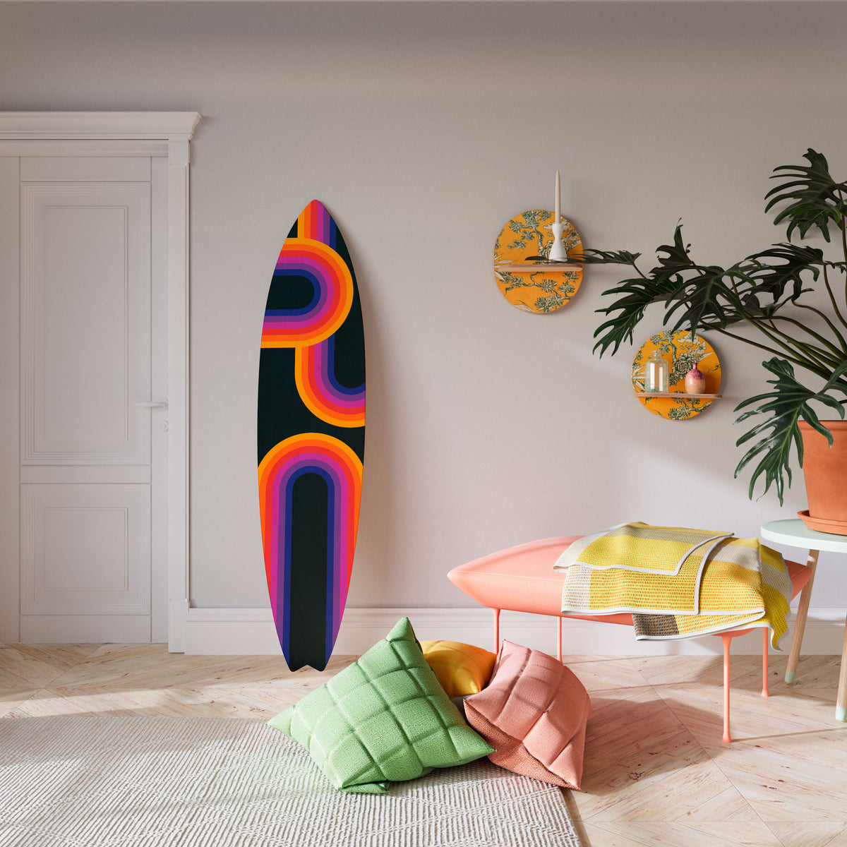 BLINDED BY THE LIGHTS Painel Decorativo Prancha de Surf
