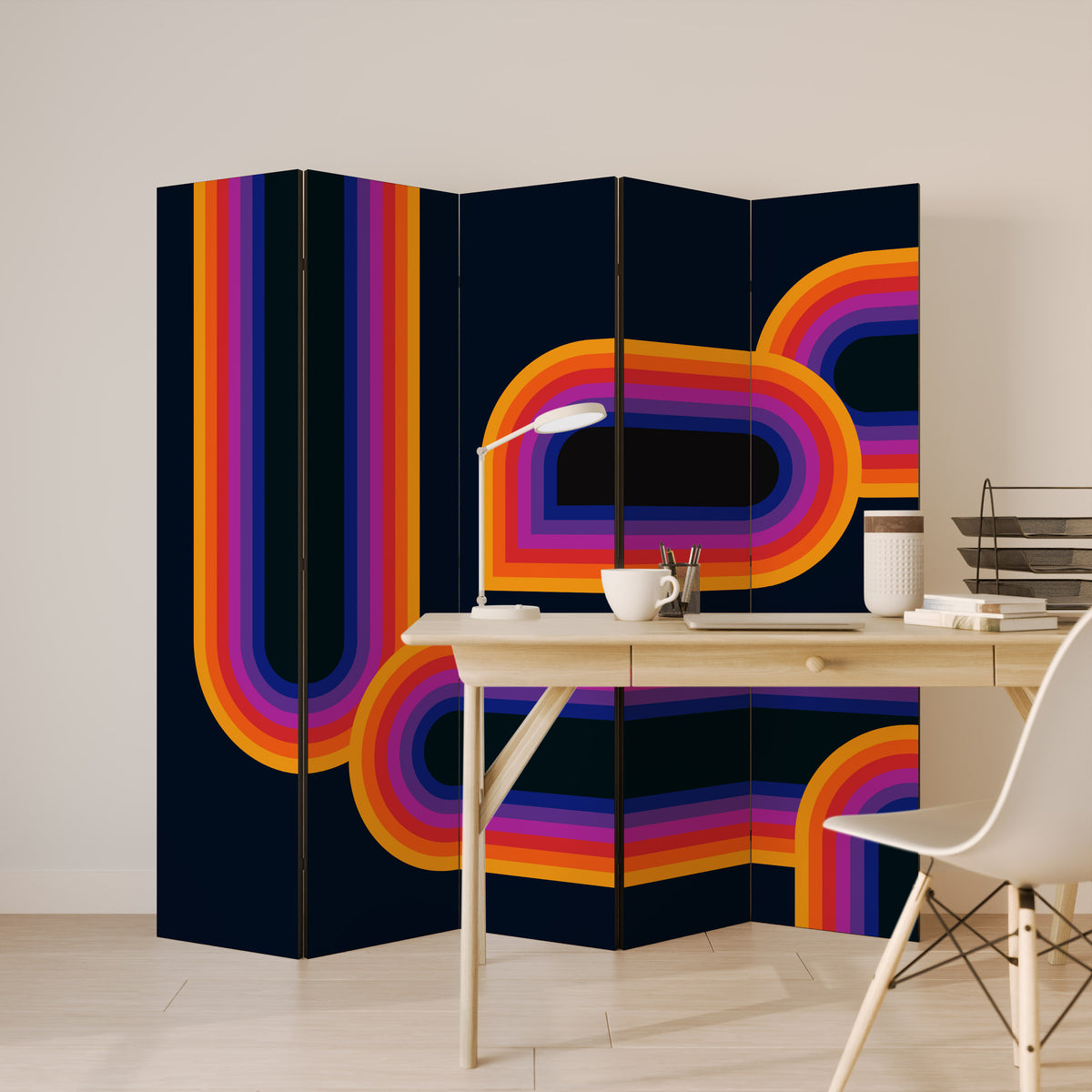 BLINDED BY THE LIGHTS 5-Panel Room Divider