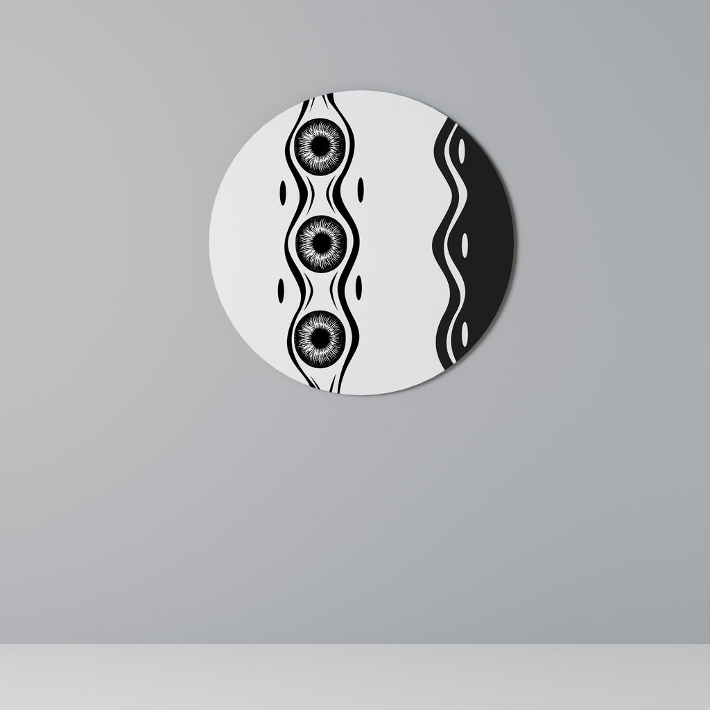 BOLD LINEAR DANCE Round Wall Art