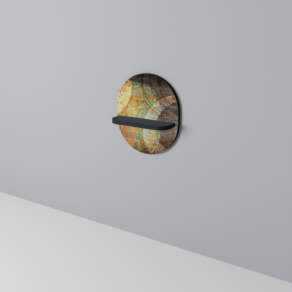 ANTIQUE AURA Prateleira Oval Decorativa em Acabamento Preto