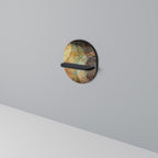 ANTIQUE AURA Prateleira Oval Decorativa em Acabamento Preto