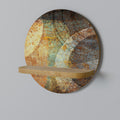 ANTIQUE AURA Prateleira Redonda Decorativa em Efeito Carvalho