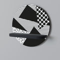 GEMOETRIC MONOCHROME Prateleira Redonda Decorativa em Acabamento Preto