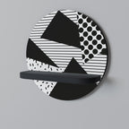 GEMOETRIC MONOCHROME Prateleira Redonda Decorativa em Acabamento Preto
