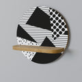 GEMOETRIC MONOCHROME Prateleira Redonda Decorativa em Efeito Carvalho